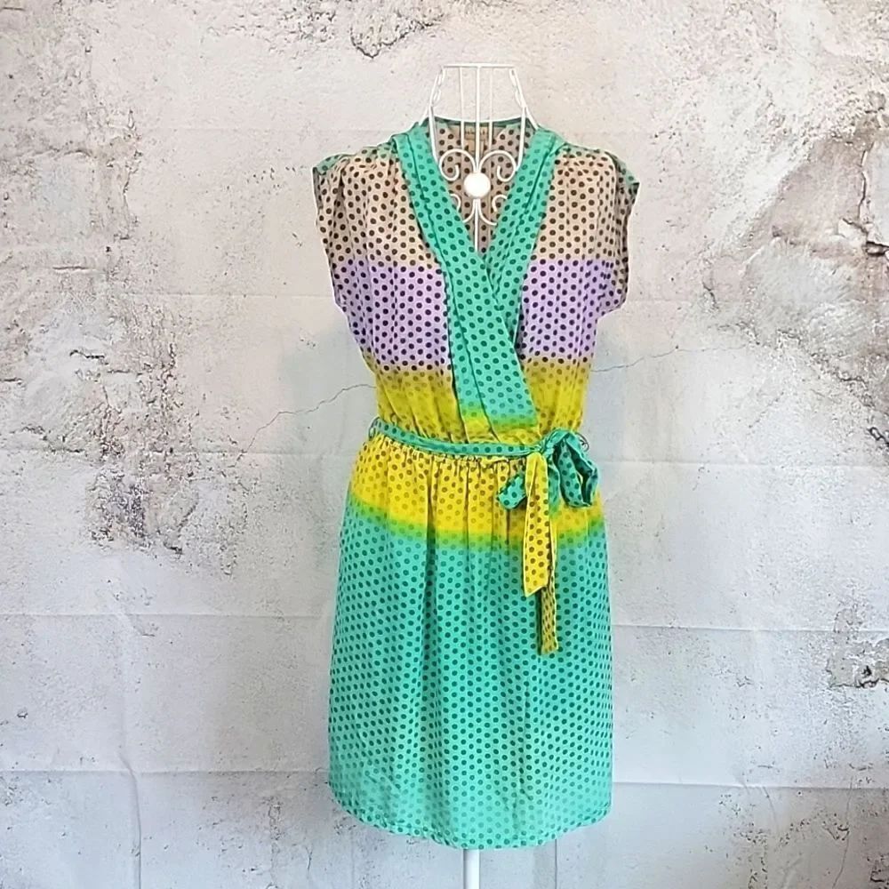 Presley skye silk polka-dot midi dress Women's Size S